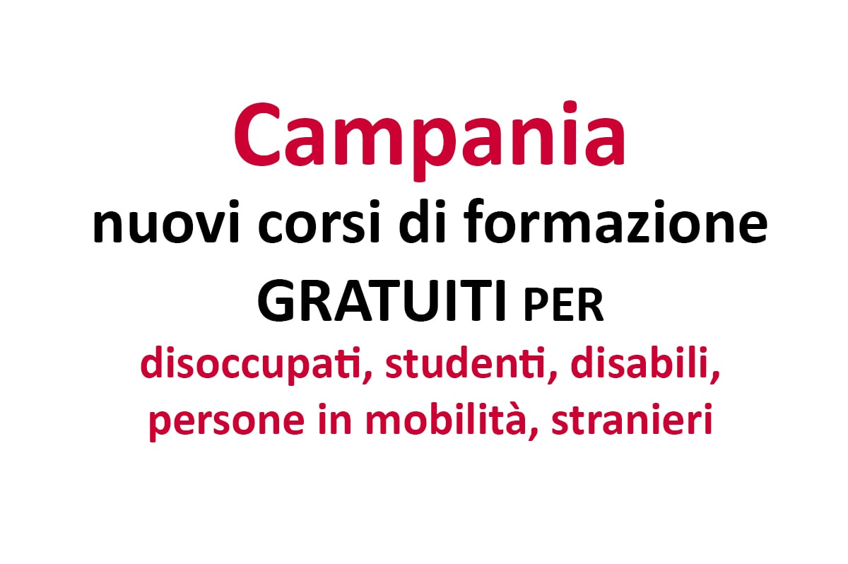 Campania, i nuovi corsi di formazione