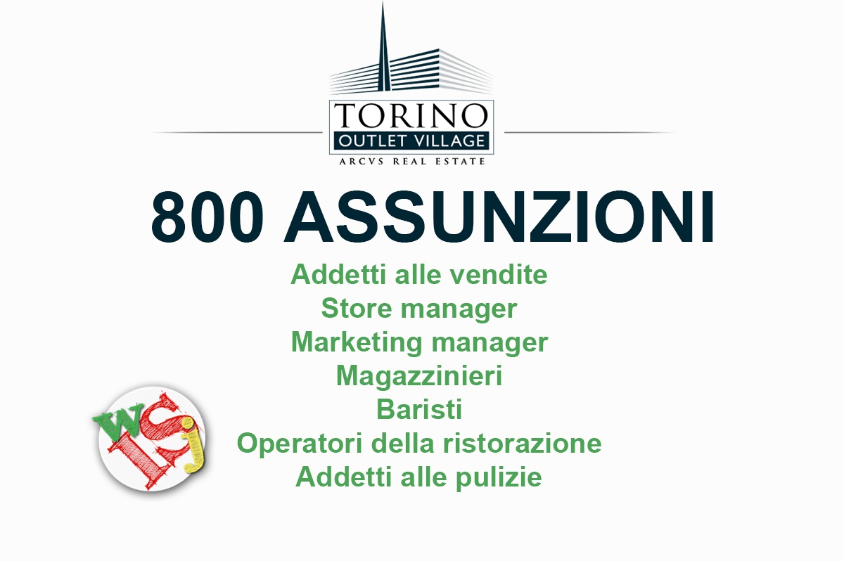 Torino Outlet Village, previste 700 assunzioni