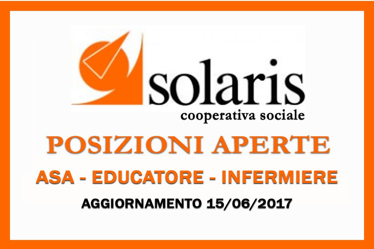 Solaris, cooperativa sociale, cerca personale
