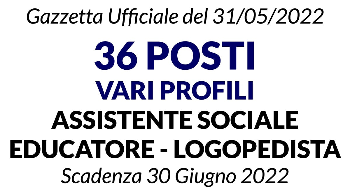 Concorso 36 posti ASSISTENTE SOCIALE, EDUCATORE, LOGOPEDISTA e altri profili ASP di Palermo