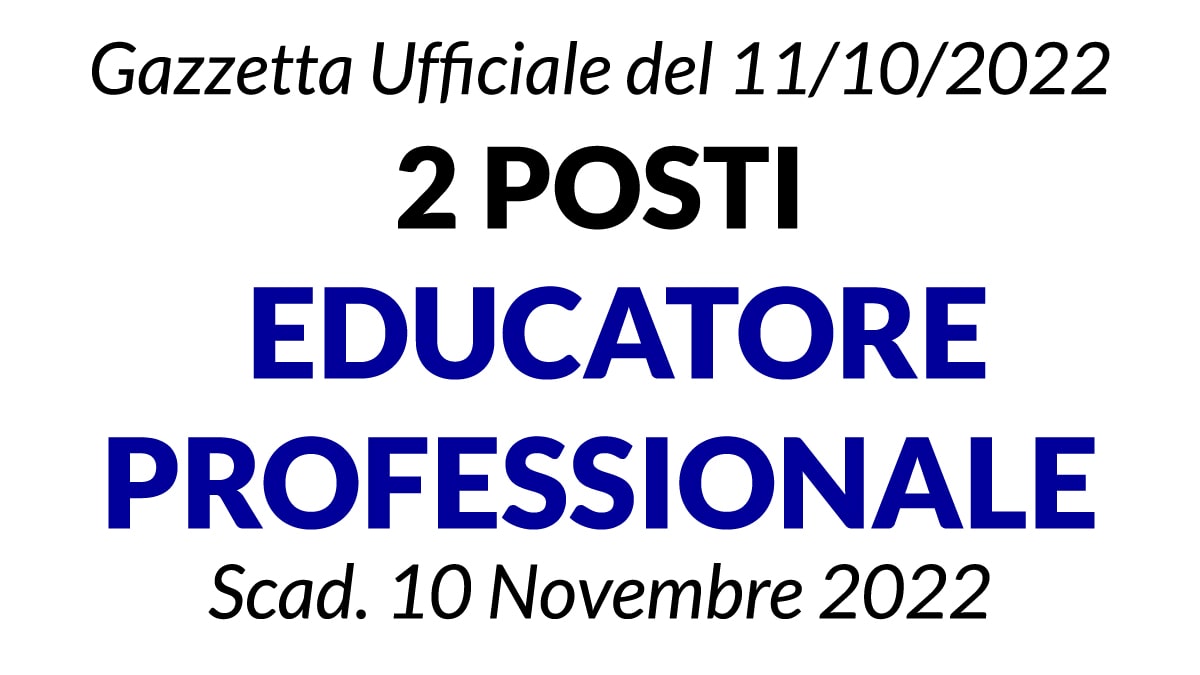 2 posti EDUCATORE PROFESSIONALE concorso Comune di Cuneo