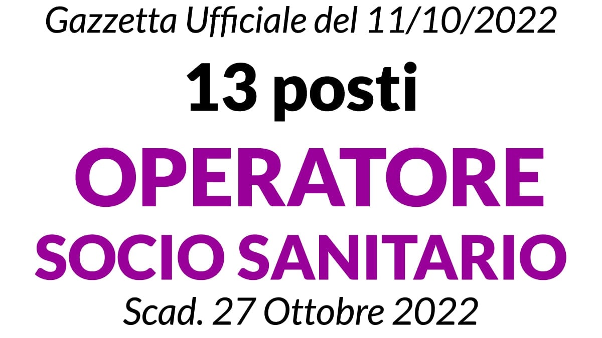 13 posti OPERATORE SOCIO SANITARIO concorso ASP FERRARA