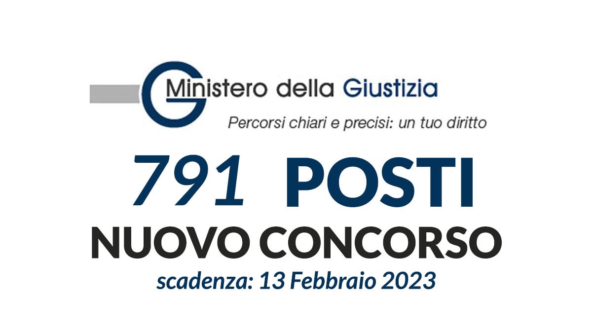 791 posti CONCORSO PUBBLICO MINISTERO DELLA GIUSTIZIA 2023, concorso RIPAM