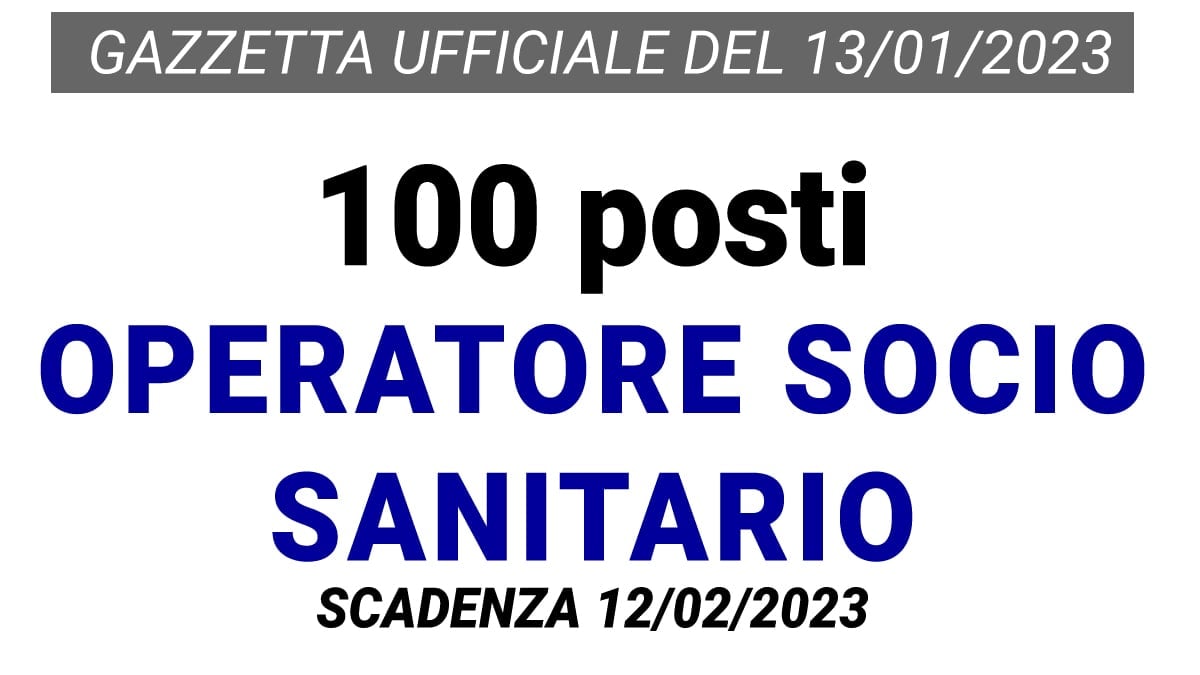 100 posti OPERATORE SOCIO SANITARIO nuovo concorso ASP CITTA' DI BOLOGNA