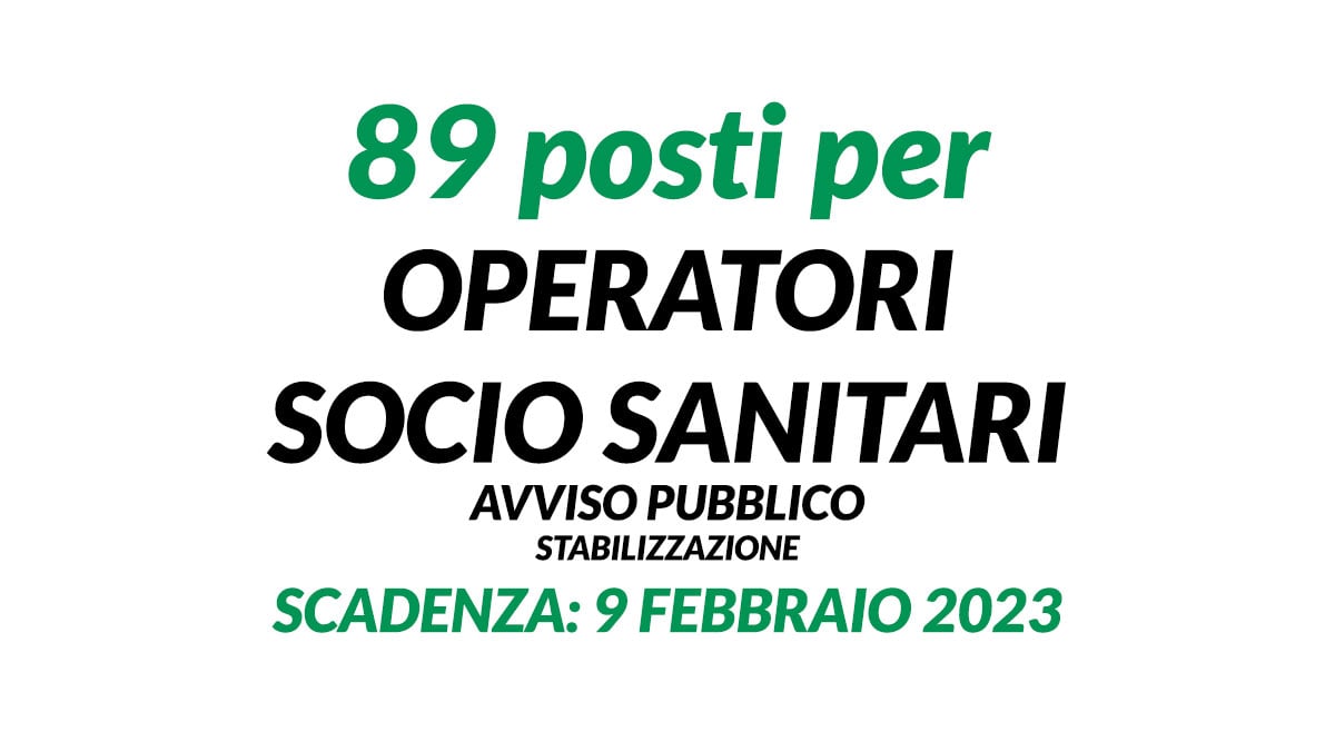 89 posti per OPERATORI SOCIO SANITARI avviso pubblico 2023, Azienda Ospedaliera San Giovanni Addolorata