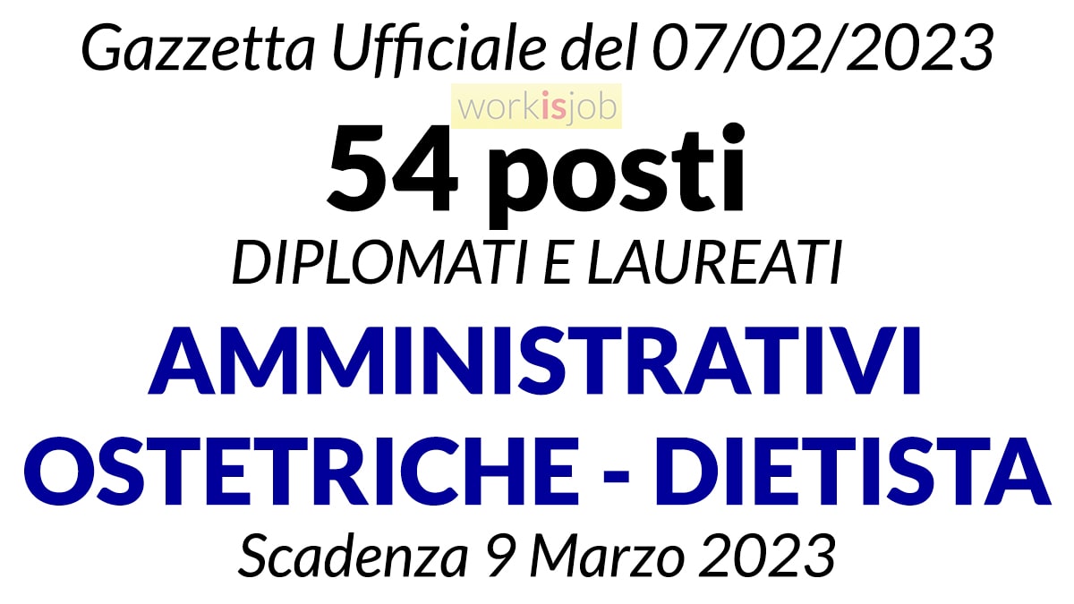 54 posti per DIPLOMATI e LAUREATI concorso presso ARCS di Udine