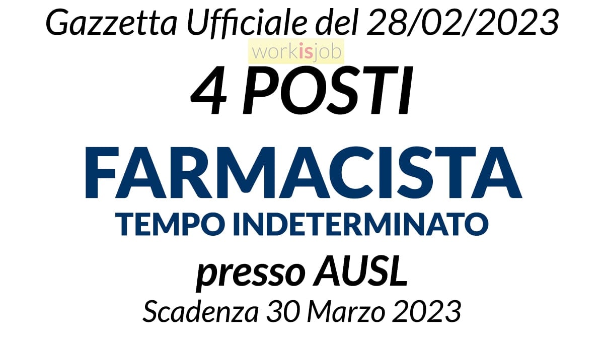 4 posti dirigente Farmacista concorso AUSL di Bologna