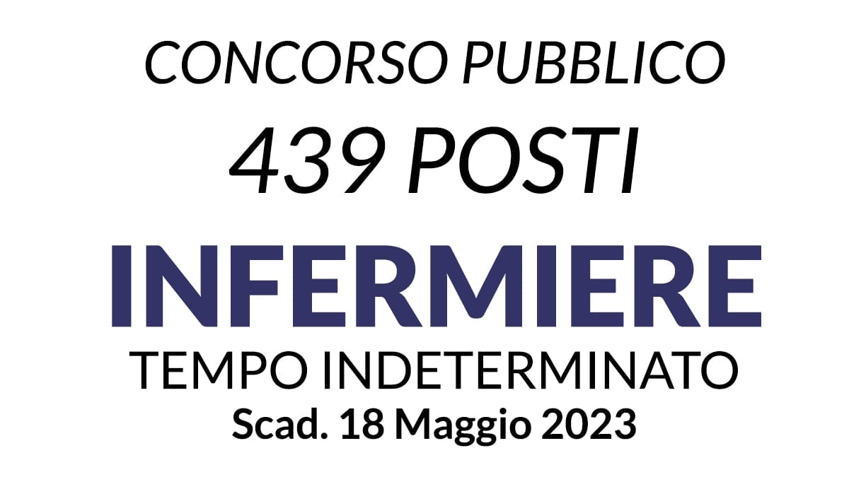 439 posti INFERMIERE concorso pubblico per le ARCS Friuli Venezia Giulia