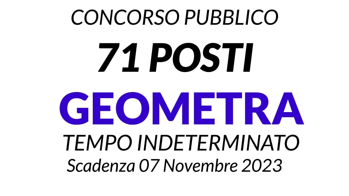 71 posti Geometra concorso pubblico Citta' Metropolitana di Torino