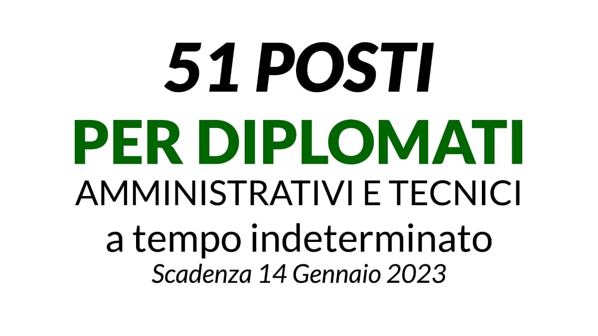 51 posti profili AMMINISTRATIVI ed INFORMATICI concorso per DIPLOMATI Università della Calabria