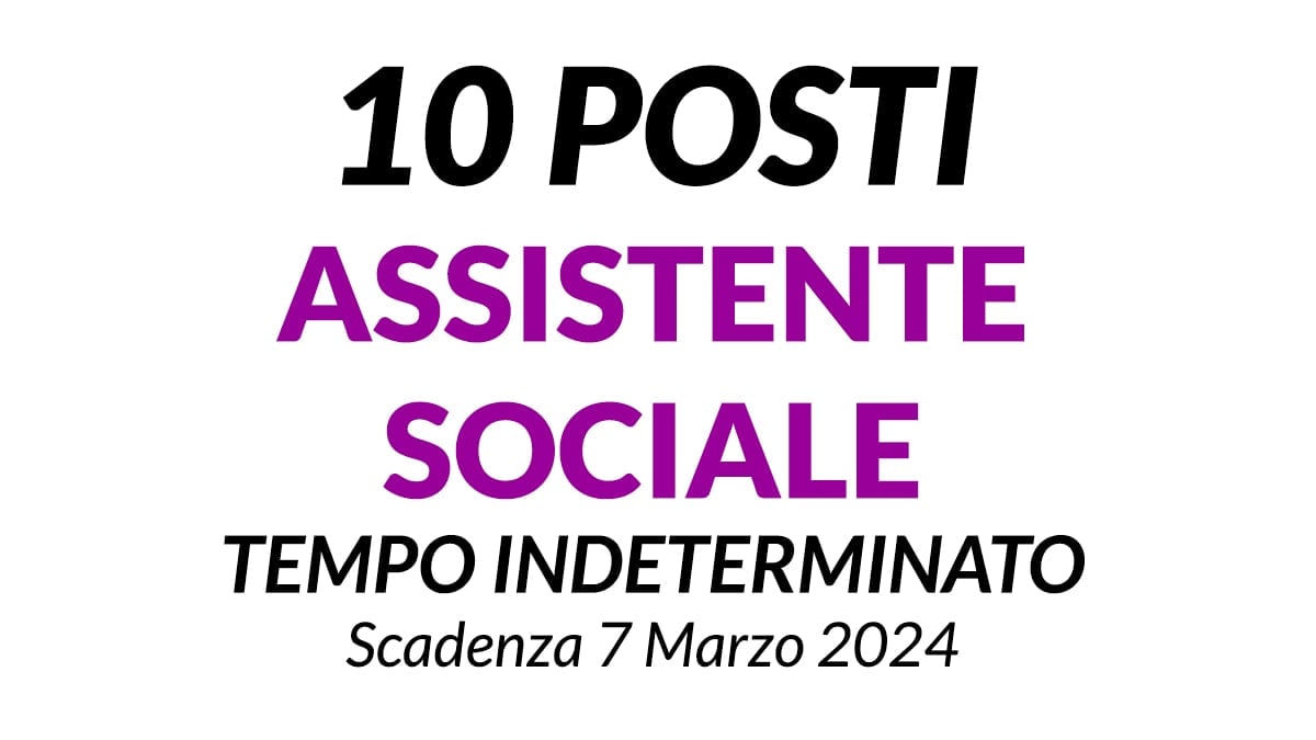 10 posti ASSISTENTE SOCIALE concorso pubblico Azienda Speciale Consortile AVELLINO