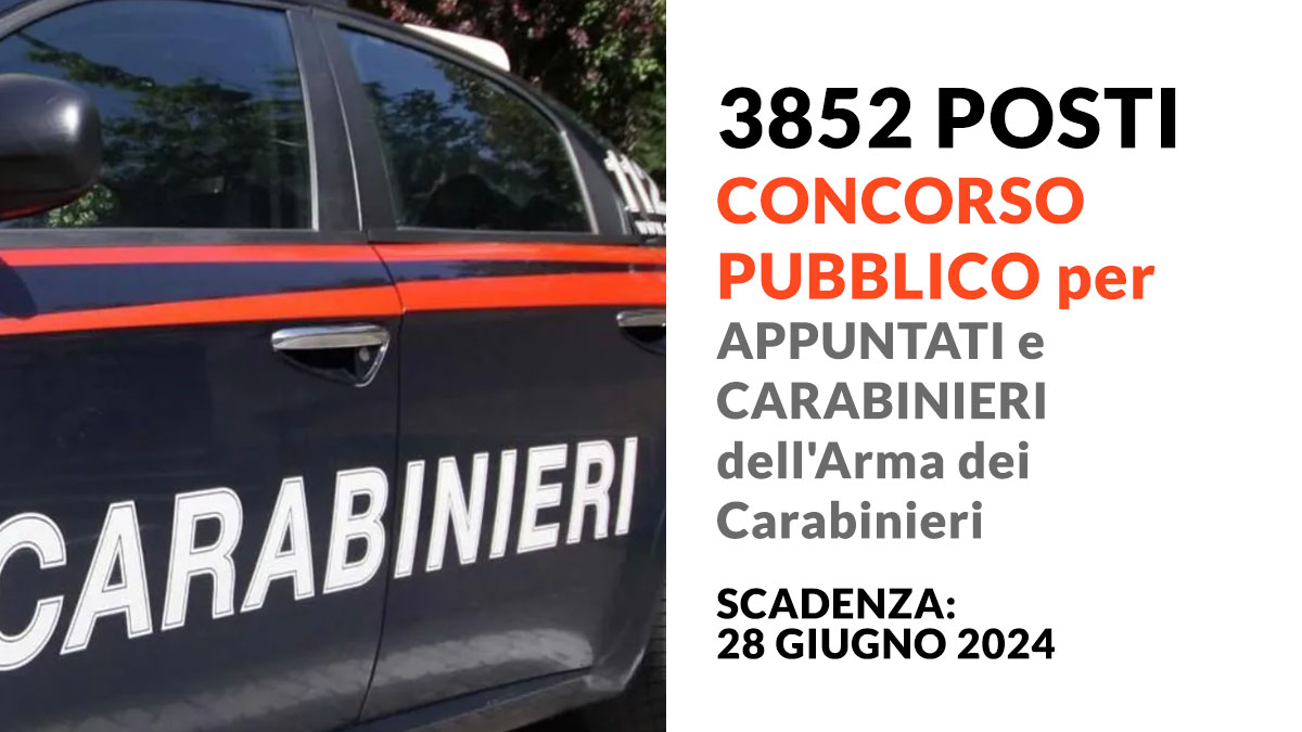 626 posti CONCORSO PUBBLICO ALLIEVI MARESCIALLI CARABINIERI aperto anche ai civili WorkISJob