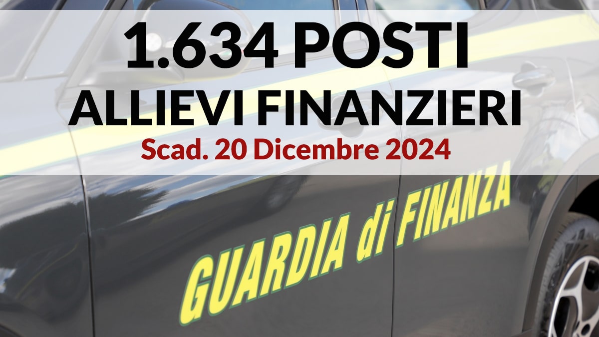 1.634 Allievi finanzieri concorso per Diplomati Guardia di Finanza anno accademico 2024/2025