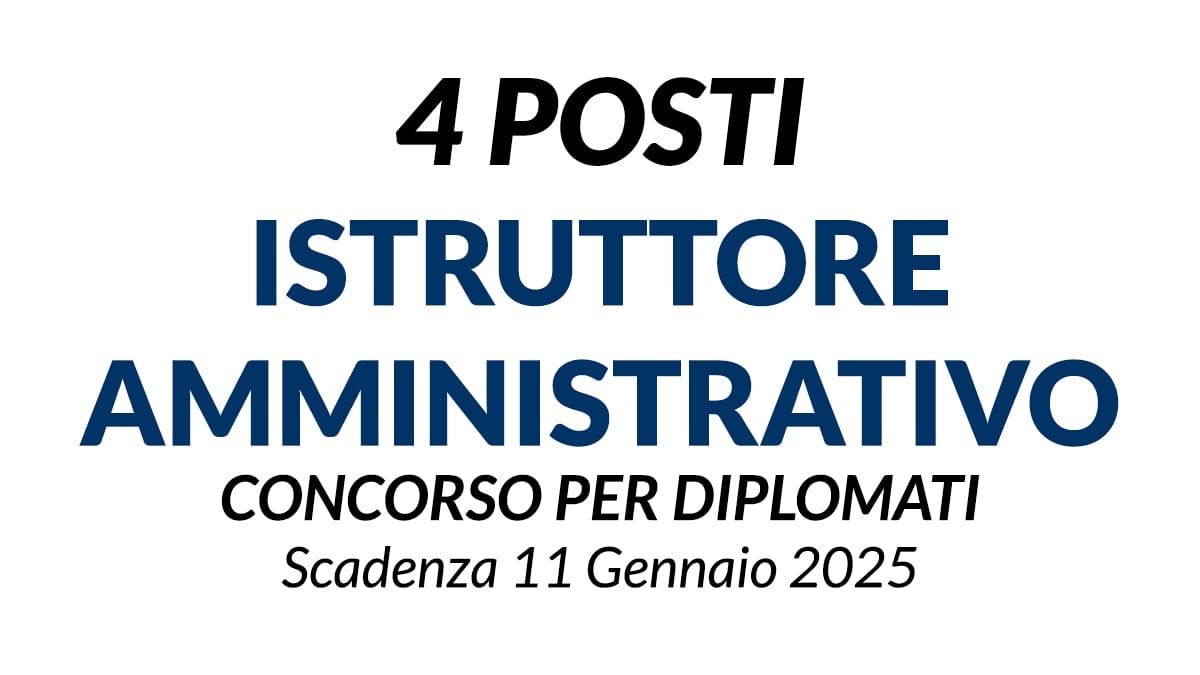 4 posti Istruttore Amministrativo a tempo indeterminato concorso per Diplomati Comune di Ariccia Roma