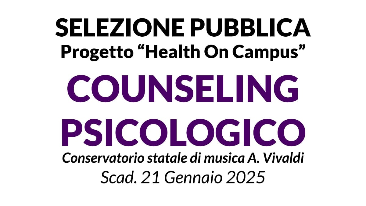 Selezione Pubblica COUNSELING PSICOLOGICO per il progetto Health On Campus