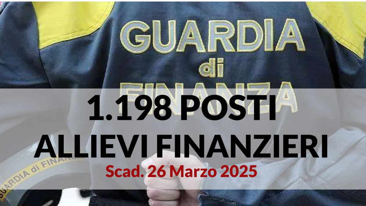 1.198 Allievi Marescialli Guardia di Finanza, concorso aperto ai civili
