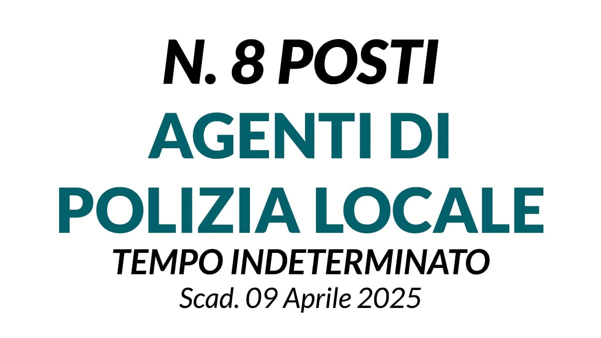 8 posti di Operatori di Polizia Locale concorso a tempo indeterminato omune di Vieste - Regione Puglia