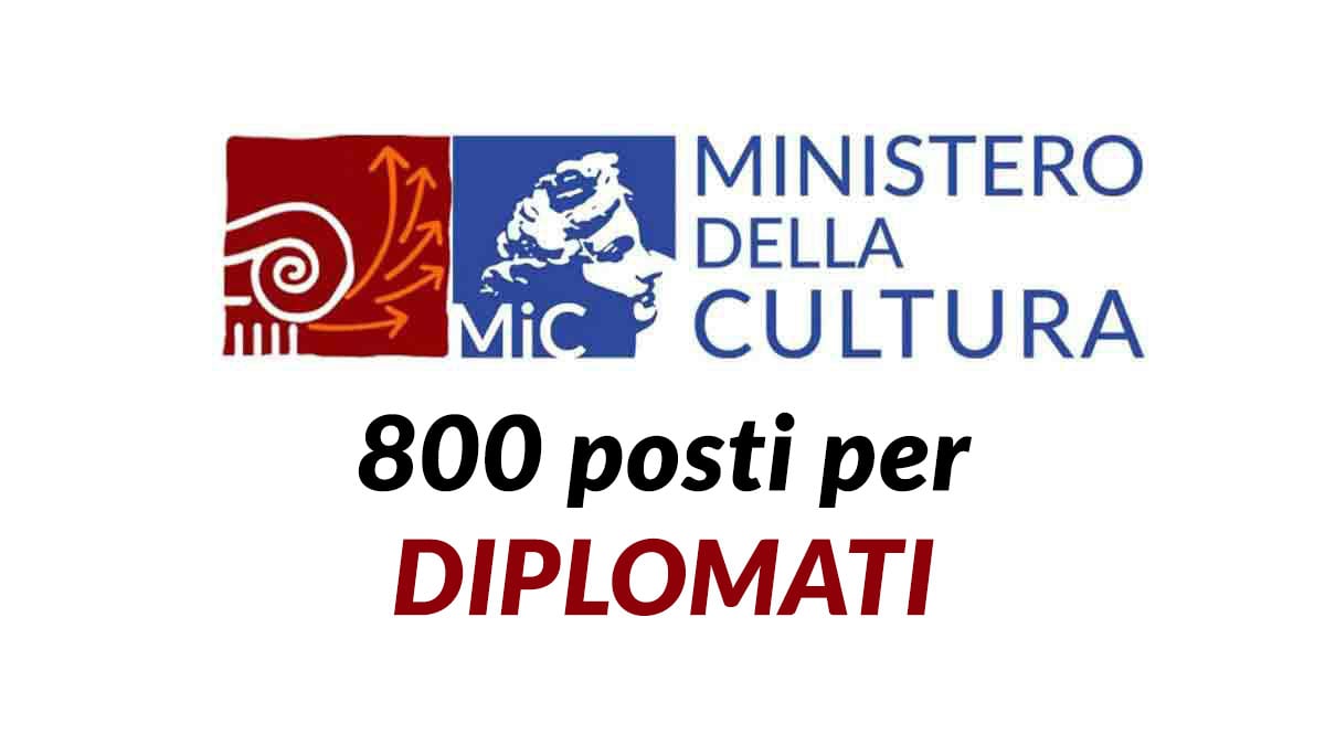 800 posti Concorso del Ministero della Cultura per Assistenti Diplomati nel 2025: Cosa Sapere