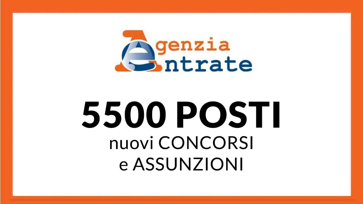 5.500 posti concorsi pubblici e nuove assunzioni Agenzia delle Entrate: Tempo Indeterminato nel Triennio 2025-2027