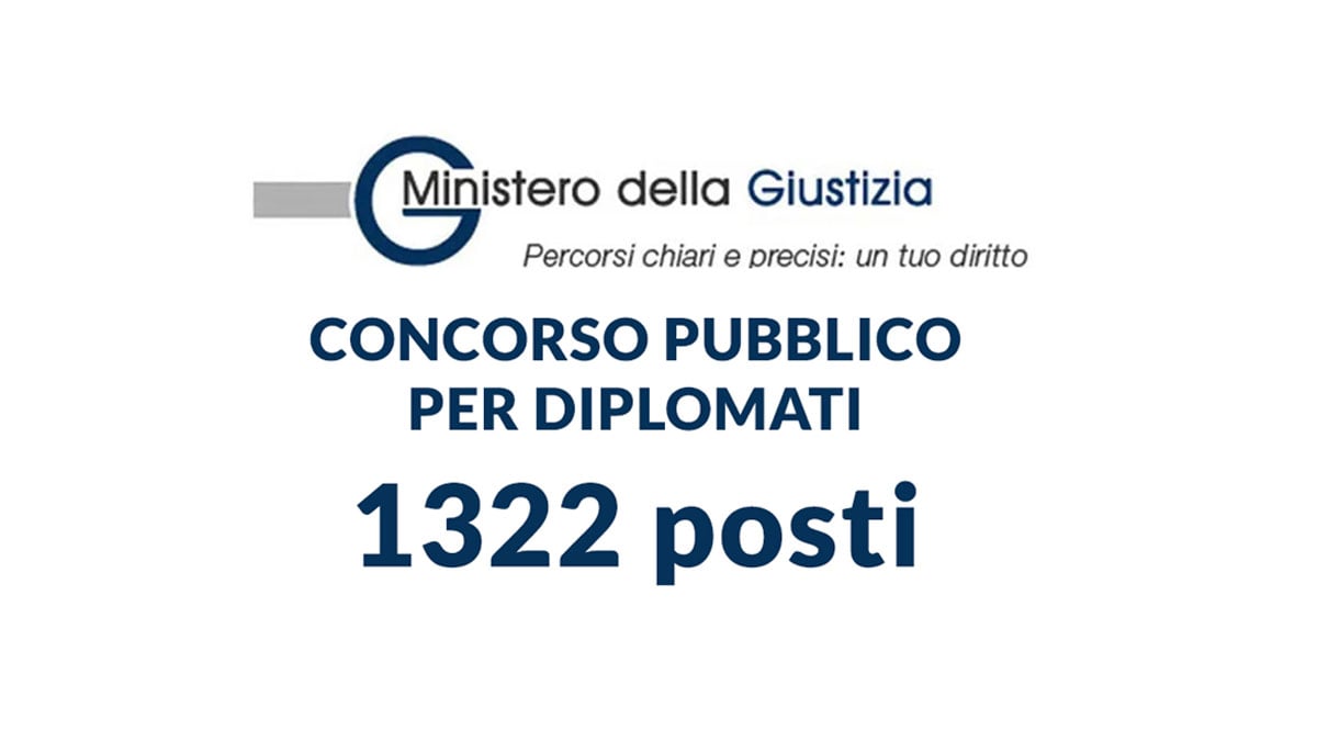 Concorso Pubblico Ministero della Giustizia 2025: in arrivo 1322 posti per diplomati