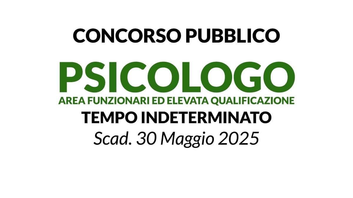 CONCORSO PSICOLOGO A TEMPO INDETERMINATO PRESSO APSP Sant’Antonio Abate