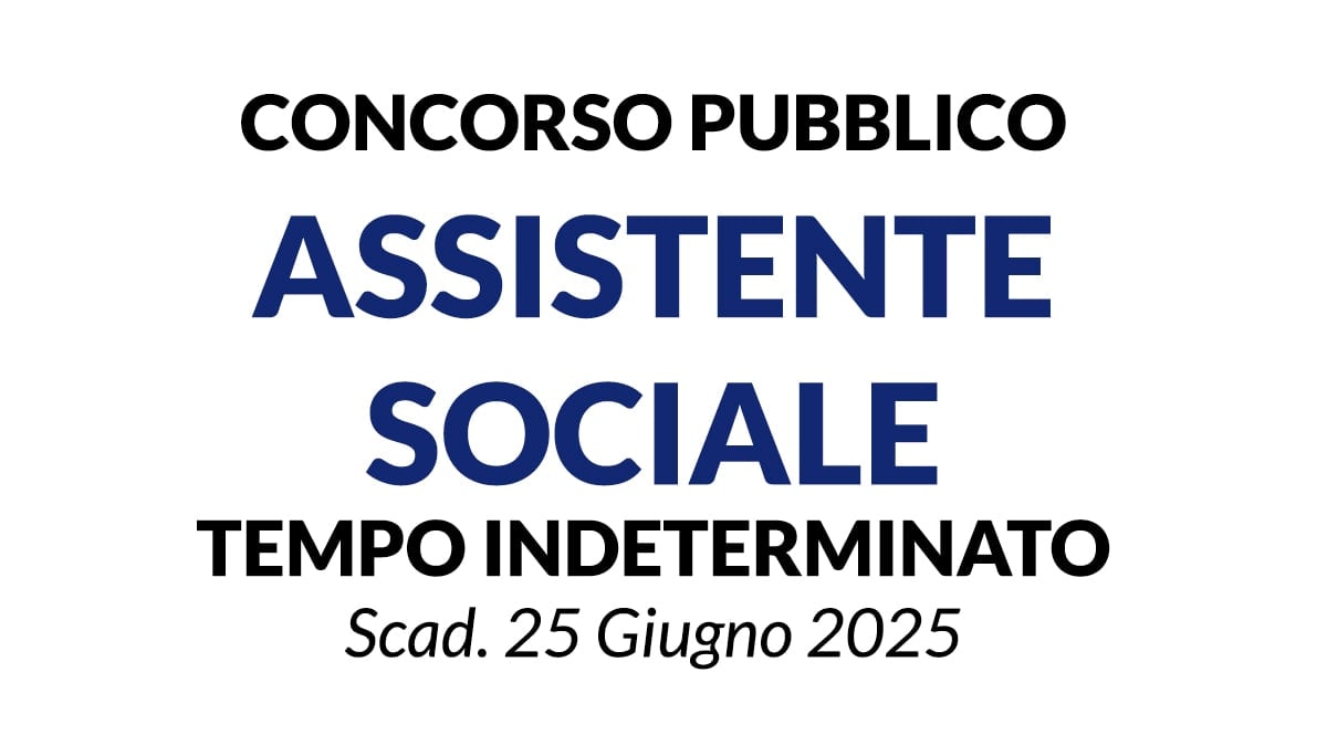 ASSISTENTI SOCIALI, Concorso pubblico a tempo indeterminato Comune di Abbasanta