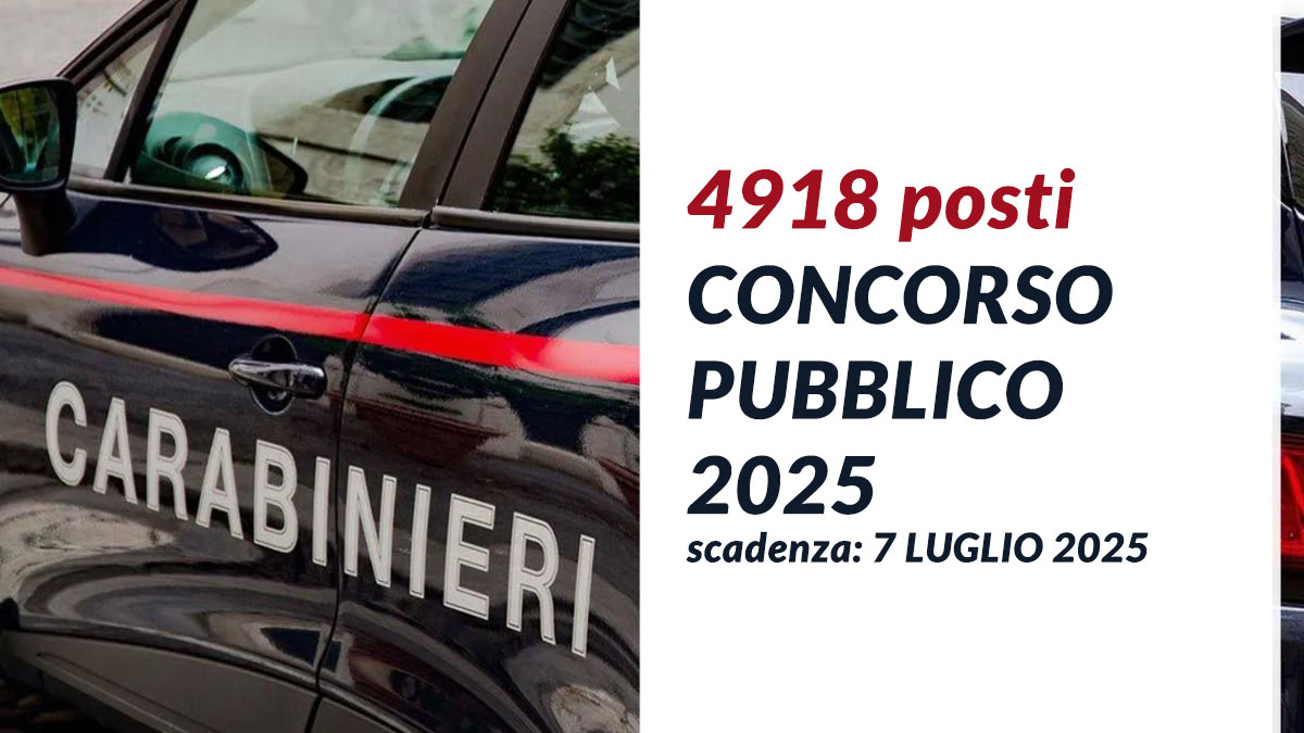 4918 posti per ALLIEVI concorso pubblico Arma dei Carabinieri 2025 aperto anche ai civili