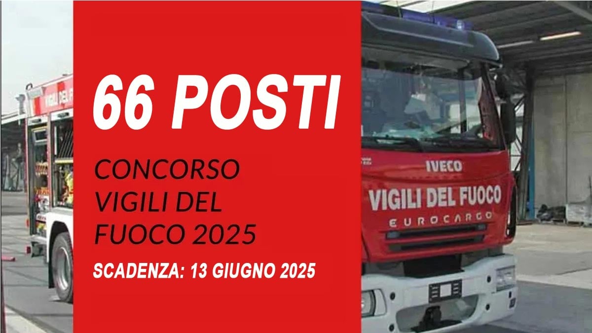 66 POSTI PER VICE DIRETTORE SANITARIO NUOVO CONCORSO PUBBLICO VIGILI DEL FUOCO 2025, BANDO COMPLETO