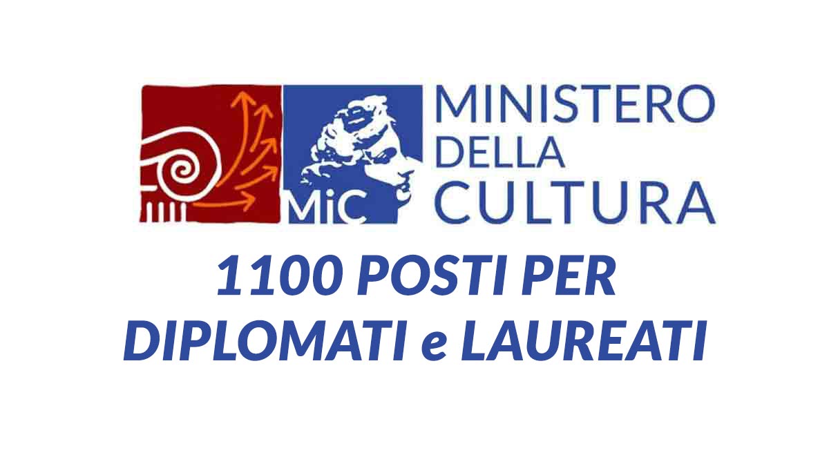1100 posti per DIPLOMATI e LAUREATI Concorsi Ministero della Cultura 2024-2025
