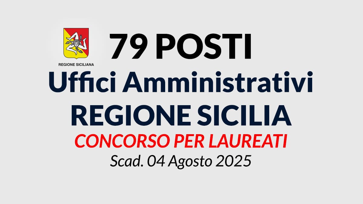 Concorso Regione Sicilia 2025: 79 posti a tempo indeterminato per laureati