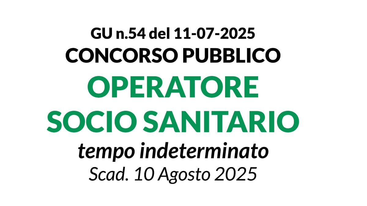 OPERATORI SOCIO SANITARI, concorso presso ASST OVEST MILANESE