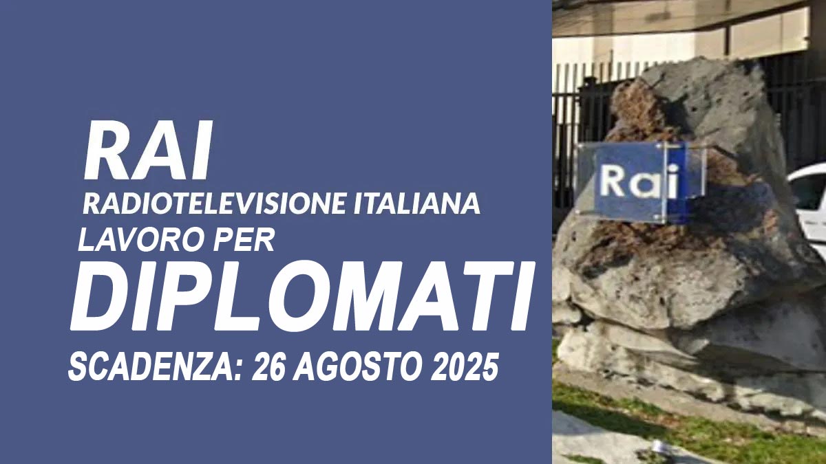 4 posti per DIPLOMATI bando di selezione RAI lavora con noi 2025, come inviare candidatura