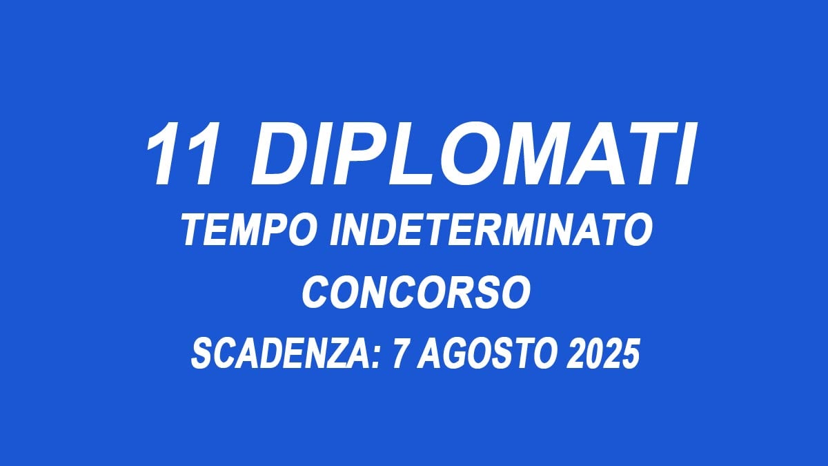 11 POSTI PER DIPLOMATI PROFILO ISTRUTTORE AMMINISTRATIVO CONTABILE AGOSTO 2025, BANDO COMPLETO