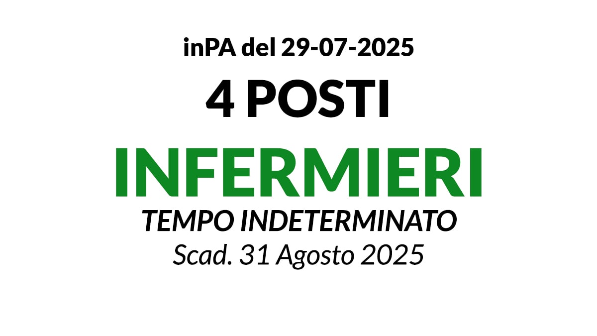 4 POSTI PER INFERMIERE A TEMPO INDETERMINATO presso Azienda Servizi alla Persona del Forlivese