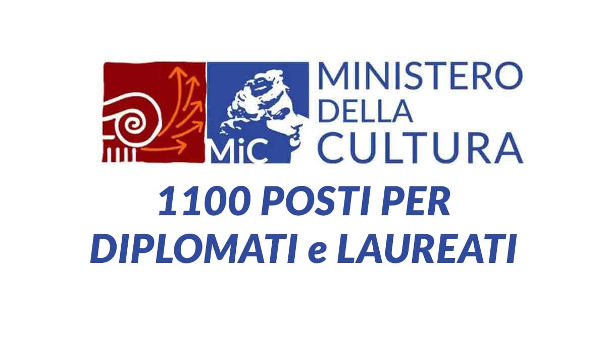 1100 posti per DIPLOMATI e LAUREATI Concorsi Ministero della Cultura 2024-2025