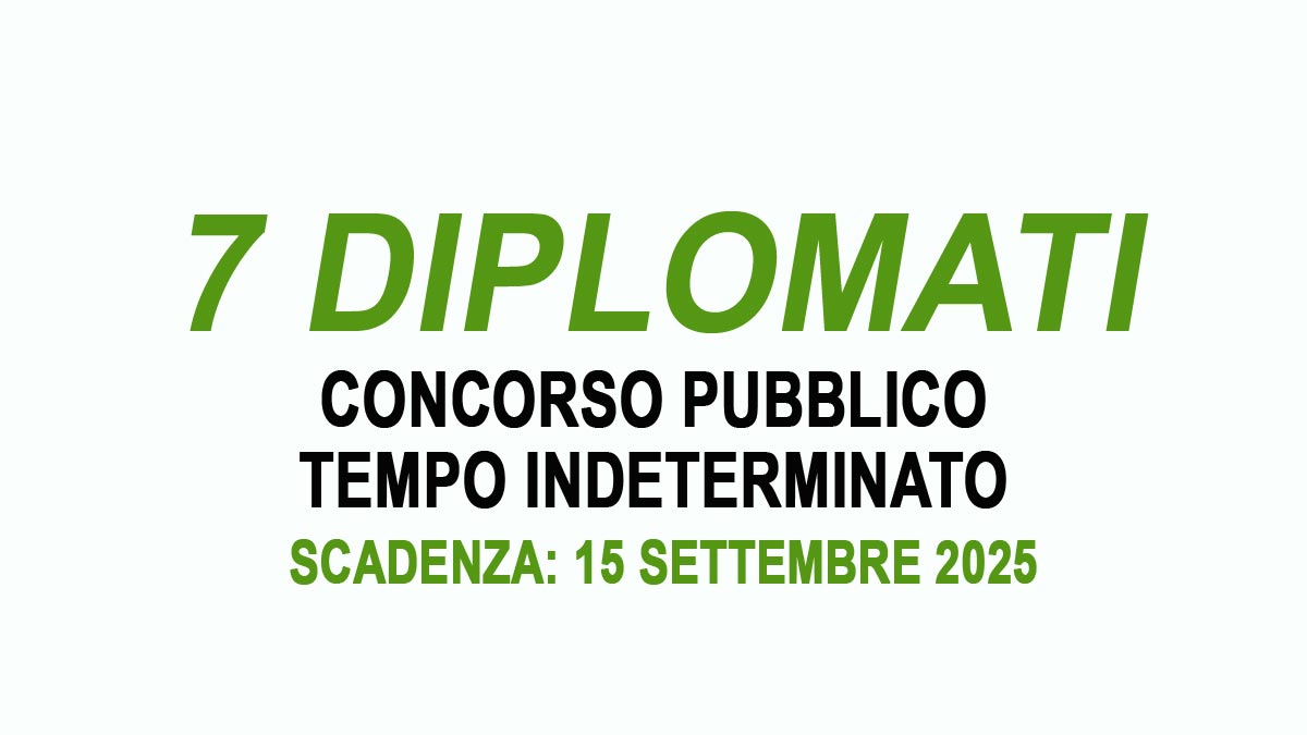 7 posti per DIPLOMATI CONCORSO PUBBLICO profilo di Istruttore amministrativo contabile 2025, BANDO COMPLETO