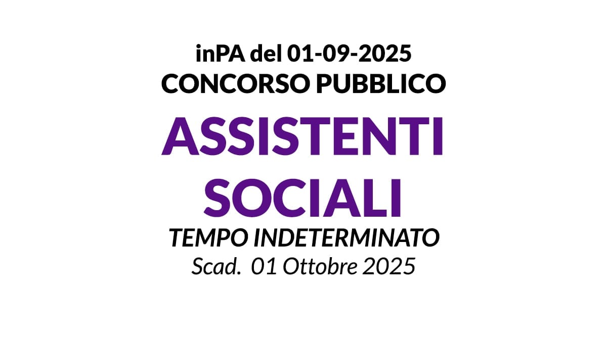 CONCORSO PER ASSISTENTI SOCIALI A TEMPO INDETERMINATO PRESSO COMUNE DELLA LOMBARDIA