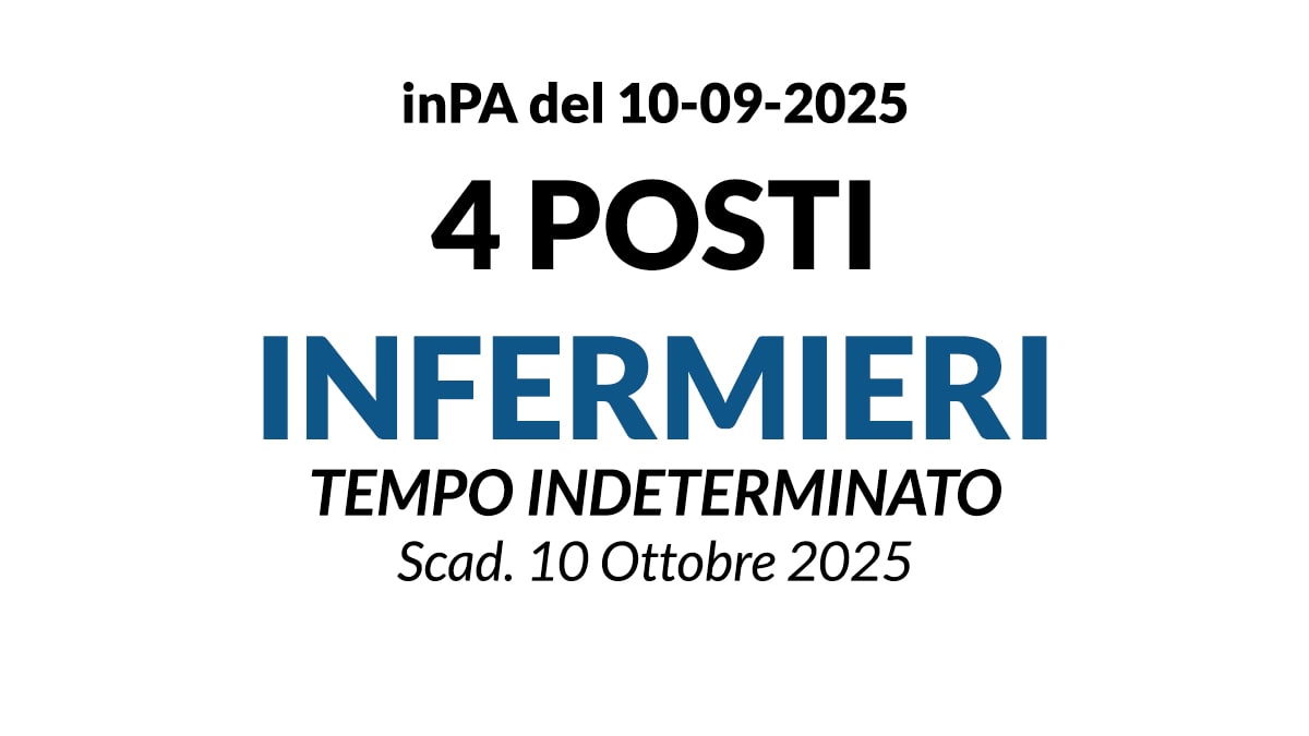 4 POSTI PER INFERMIERE, CONCORSO A TEMPO INDETERMINATO PRESSO ASP LAURA RODRIGUEZ