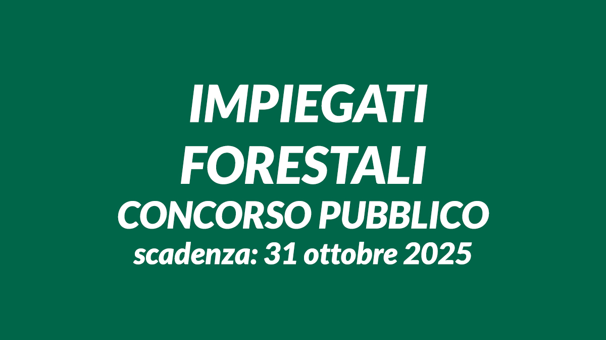 Bando regionale per IMPEGATI FORESTALI a tempo indeterminato per DIPLOMATI