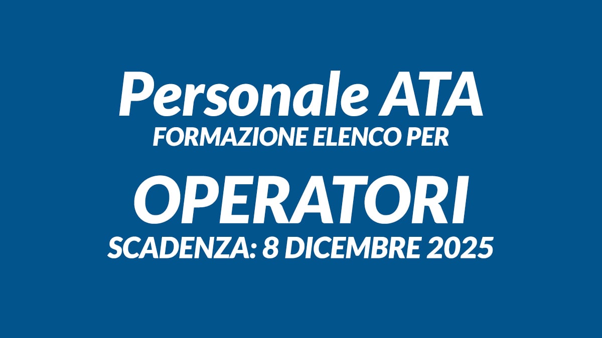 Personale ATA formazione elenco per OPERATORE con assolvimento obbligo scolastico
