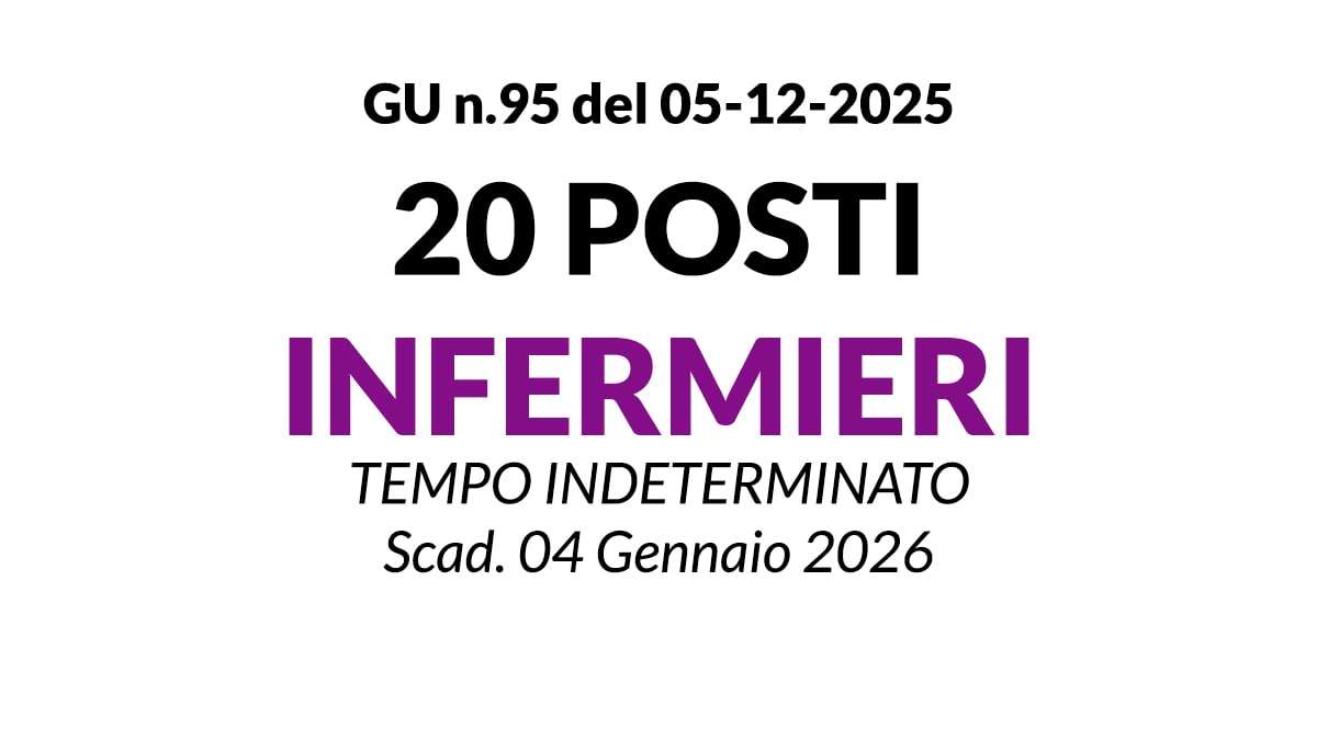 20 posti INFERMIERI a tempo indeterminato presso AZIENDA SOCIO SANITARIA TERRITORIALE MELEGNANO