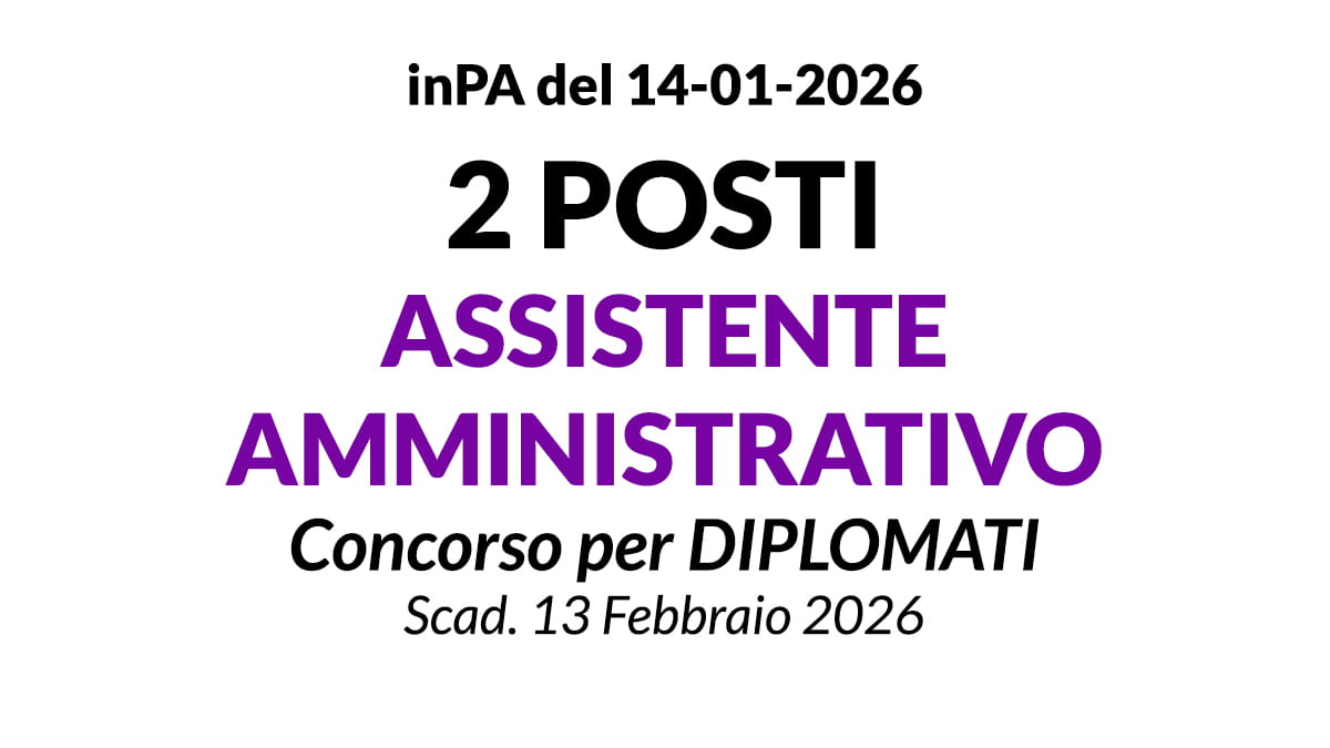 2 posti Assistente Amministrativo a tempo indeterminato,concorso per DIPLOMATI presso Asp Istituti Milanesi