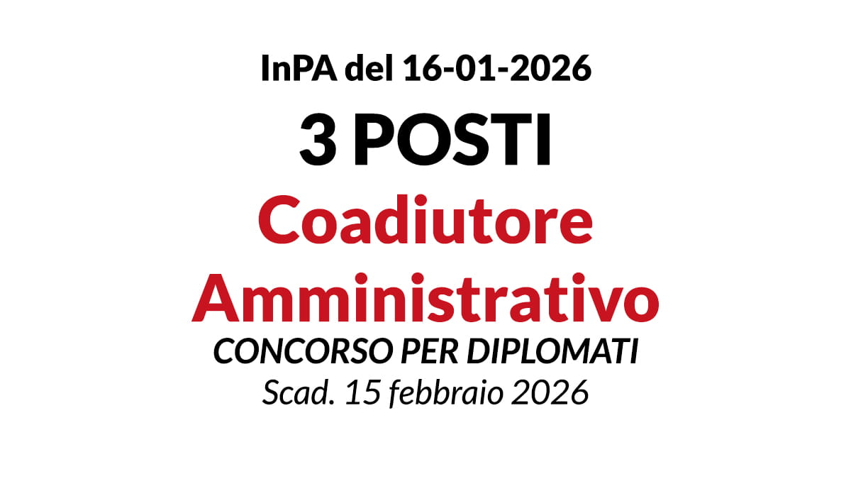3 posti di Coadiutore Amministrativo da assegnare alle attività del CUP presso Fond. IRCCS San Gerardo