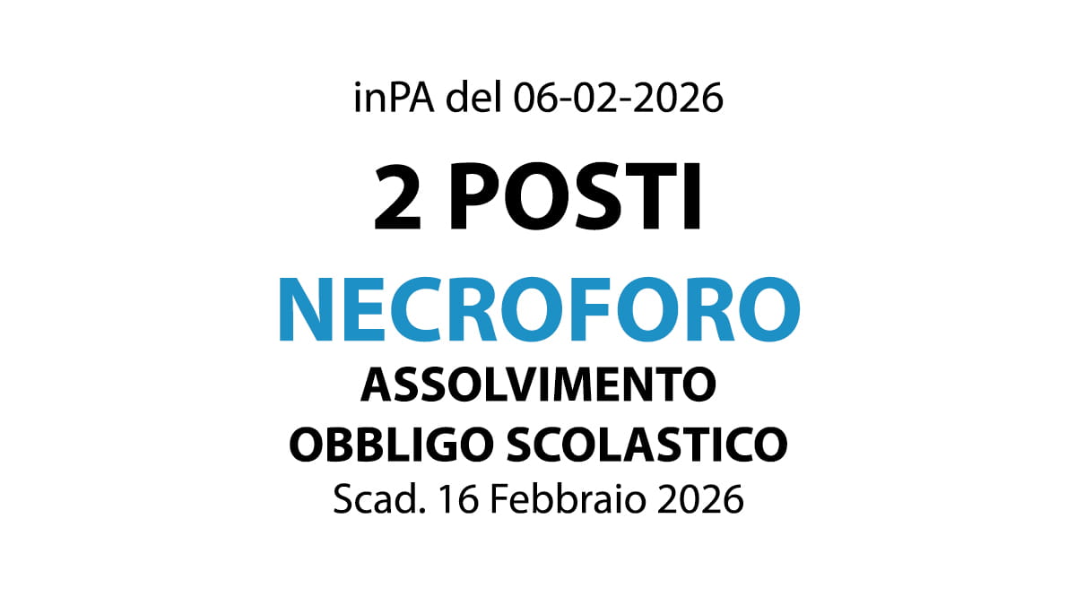 2 POSTI NECROFORO A TEMPO INDETERMINATO PRESSO IL COMUNE DI POMIGLIANO D'ARCO
