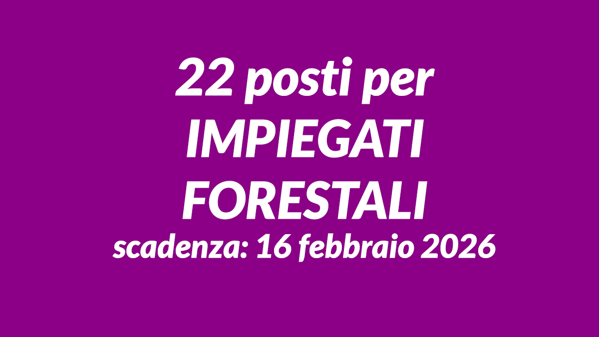 Pubblicato il bando REGIONALE per 22 posti di IMPIEGATI FORESTALI a tempo indeterminato, domanda e requisiti 