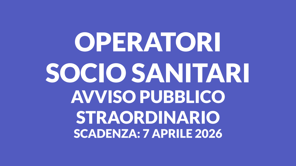 OPERATORI SOCIO SANITARI avviso pubblico straordinario nuova graduatoria regione SICILIA