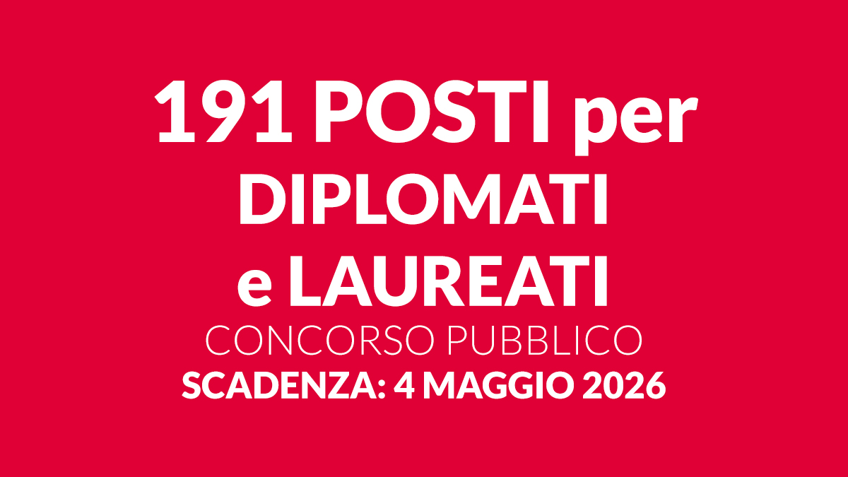 191 posti per DIPLOMATI e LAUREATI concorso pubblico presso partecipata di Roma Capitale, RISORSE per ROMA 2026