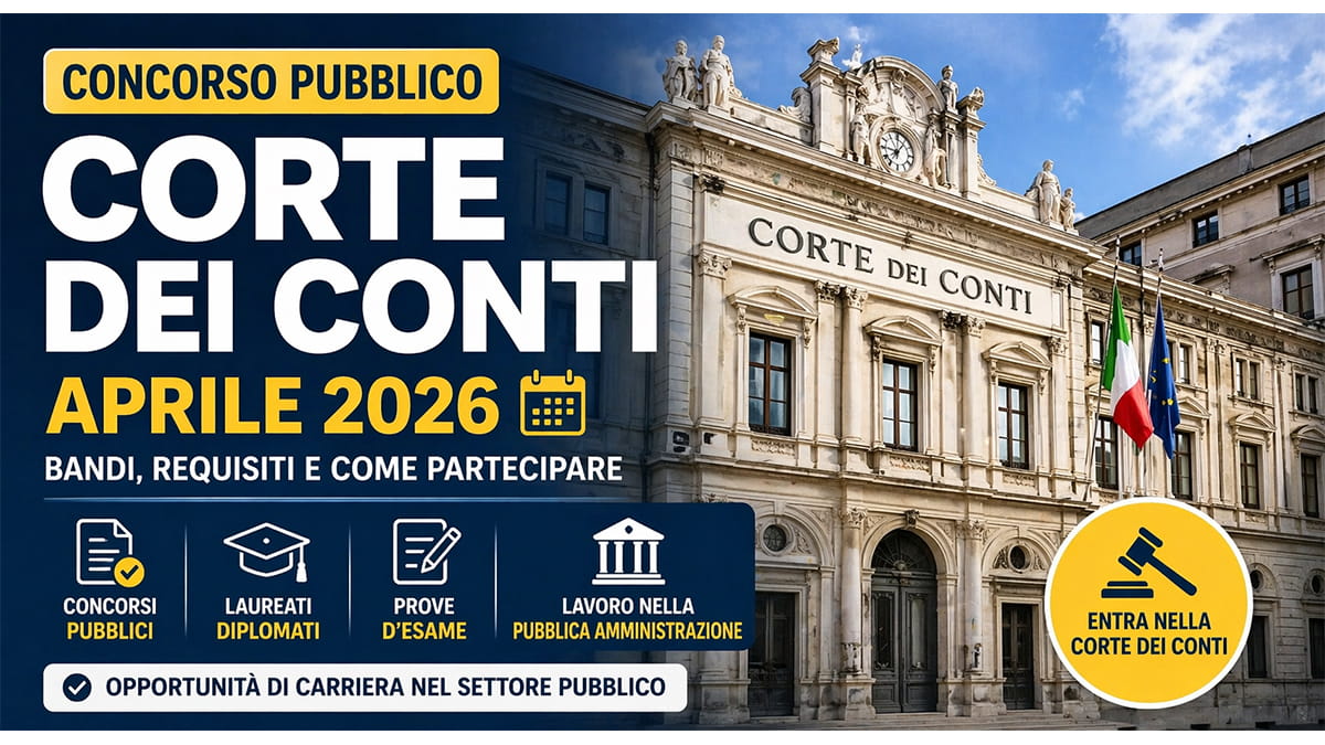 36 posti Concorso Corte dei Conti 2026: bandi, requisiti e come partecipare
