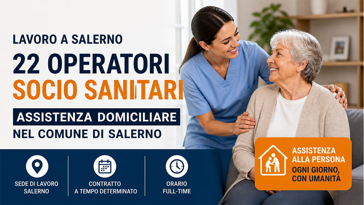 Lavoro OSS a Salerno: Manpower cerca 22 operatori socio sanitari per assistenza domiciliare