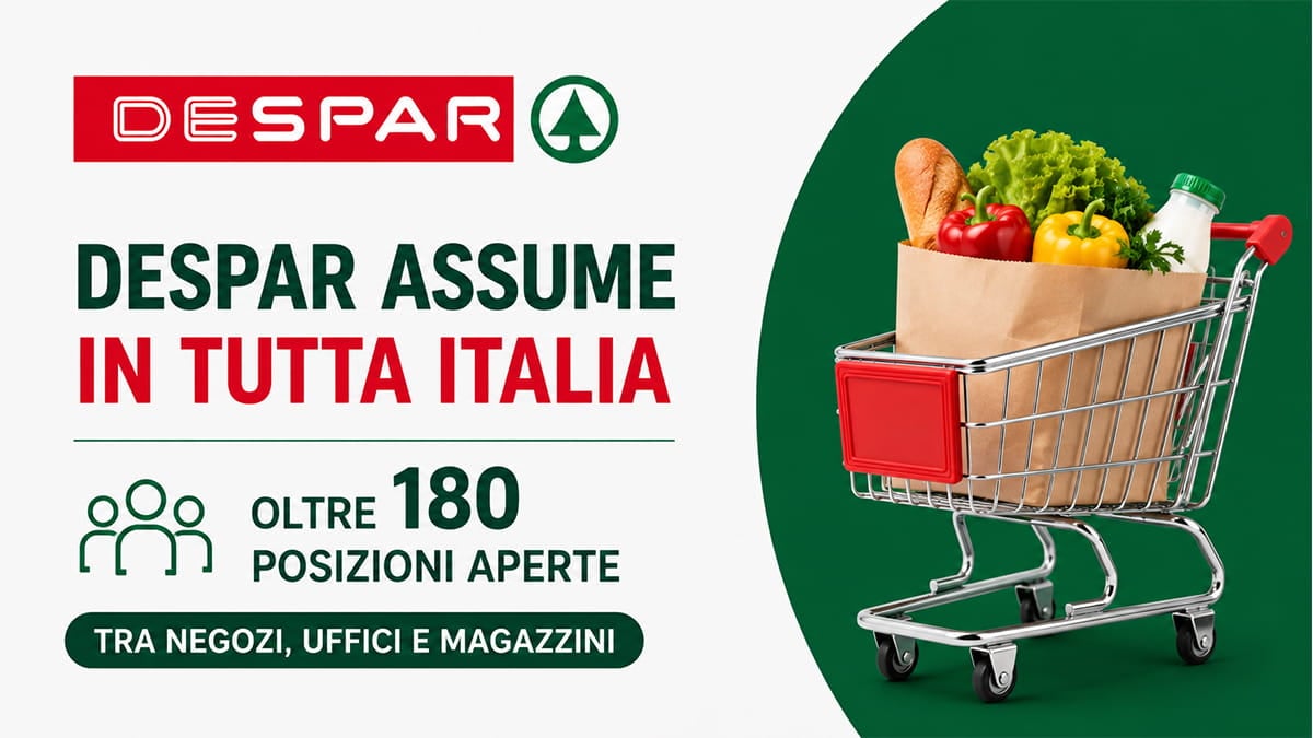 Despar assume in tutta Italia: oltre 180 posizioni aperte nei supermercati e negli uffici